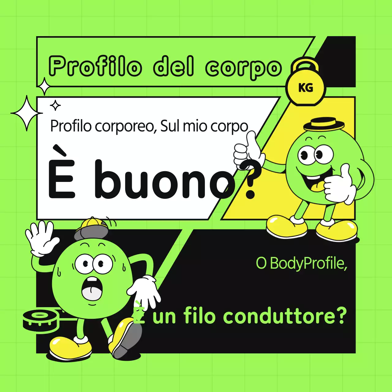 Discutere i pro e i contro del verde lime fluorescente e del nero dei profili del corpo dei giovani.