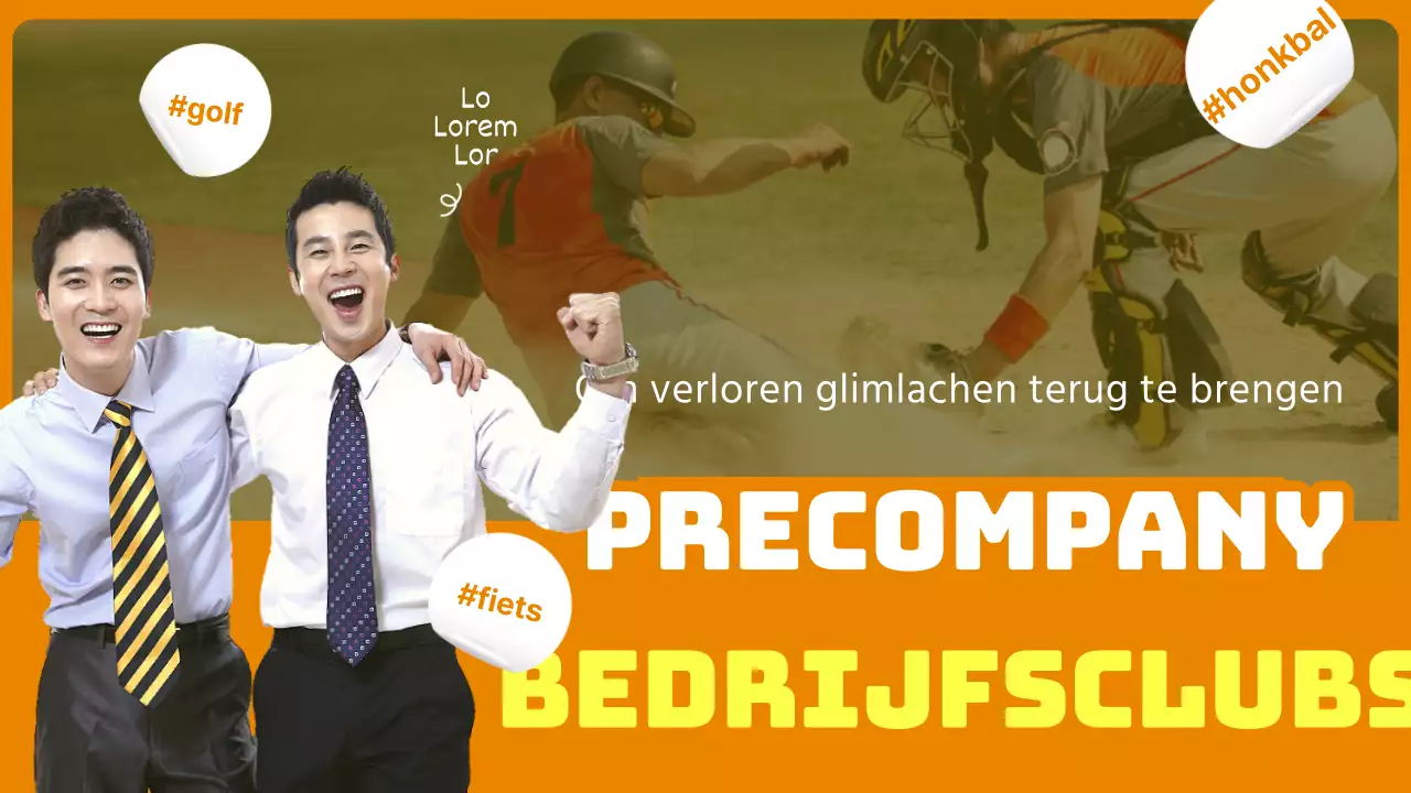 Oranje geel realistisch fotorealistisch thema voor de introductie van een bedrijfsclub