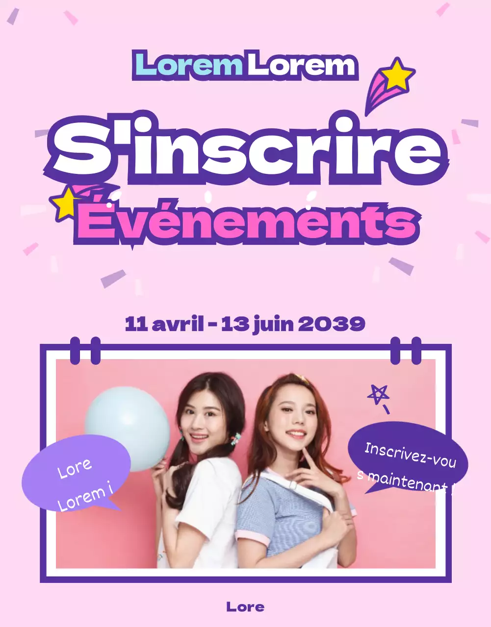 Inscription aux événements