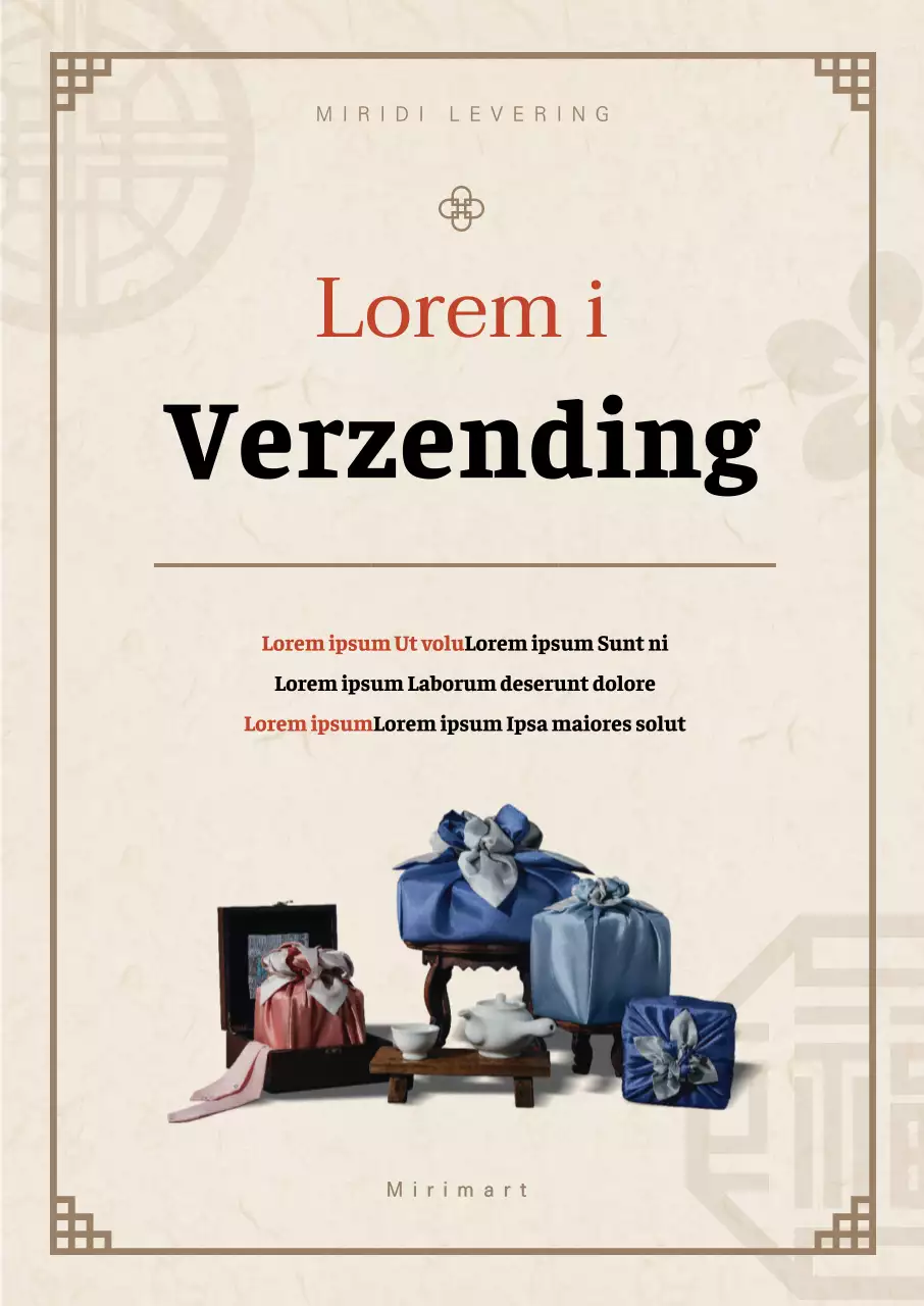 Ivoorkleurige Chuseok leveringsposter met geschenkset afbeelding