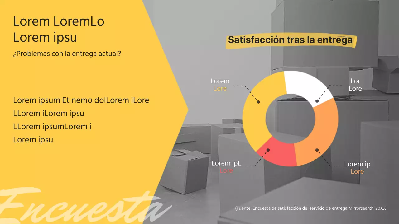 Presentación de un sencillo servicio rápido amarillo y negro