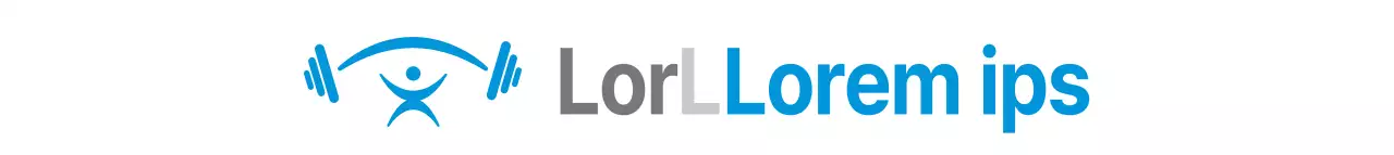 Logo propre, simple et symbolique en bleu et gris pour la promotion et la vente de CrossFit.