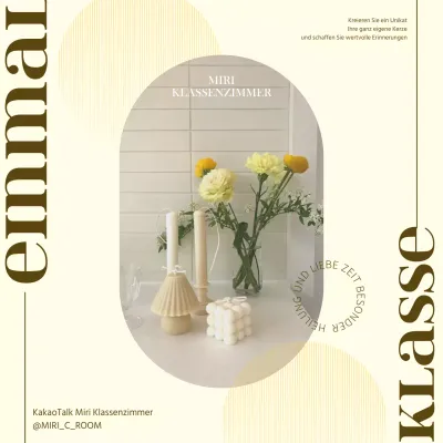 Die gelbe Kerze wirbt für einen eintägigen Kurs