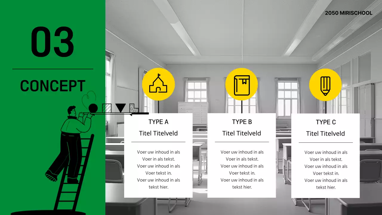 Een eenvoudige, groene schoolintroductie-hand-out