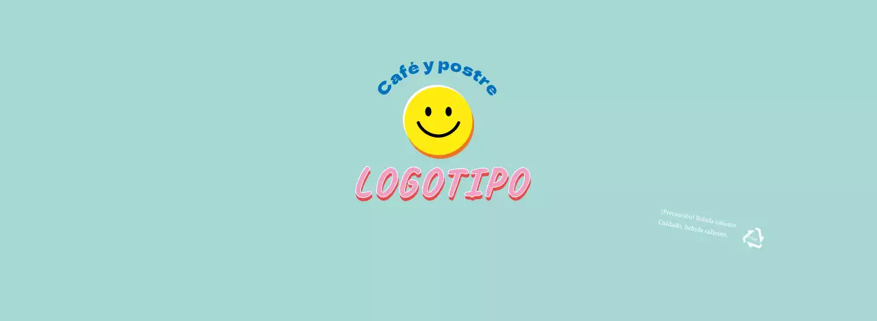 Azul linda ilustración Lettering Cafe