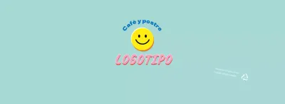 Azul linda ilustración Lettering Cafe