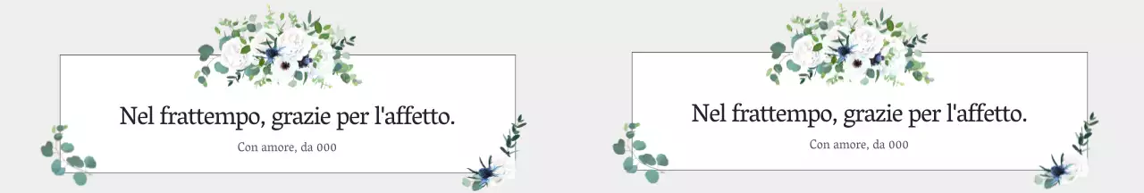 Regalo di ringraziamento con cornice floreale grigia