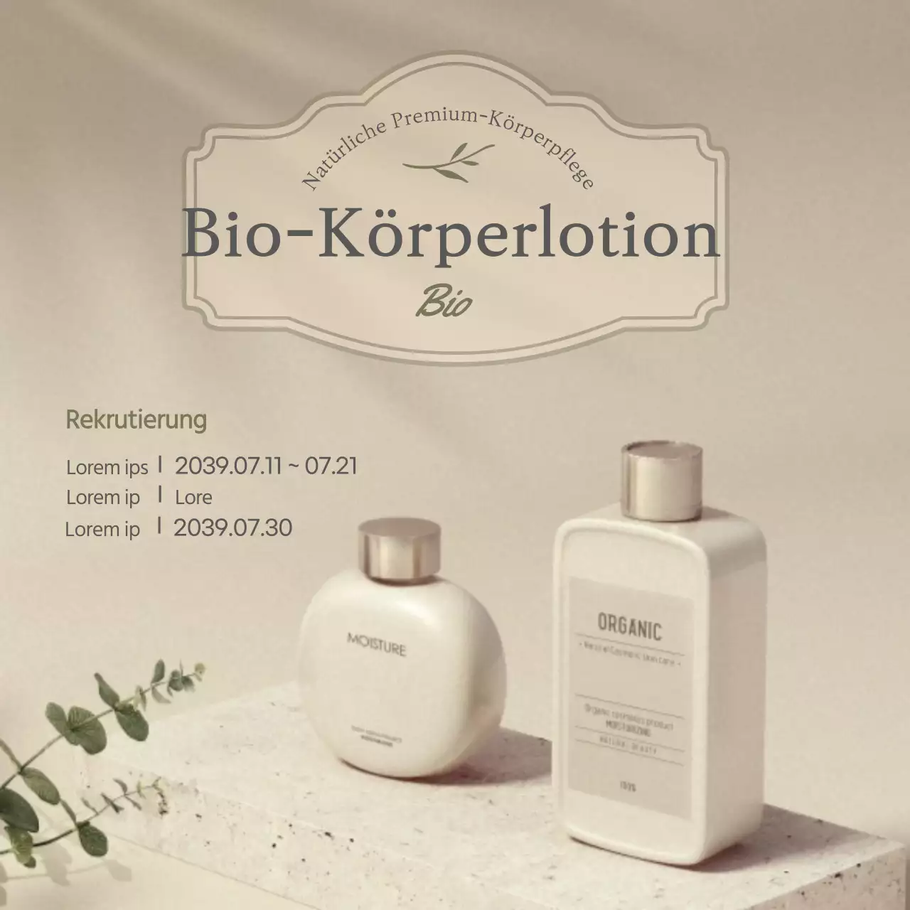 Bio-Körperlotion, die die natürliche Körperpflege der Natur nachahmt