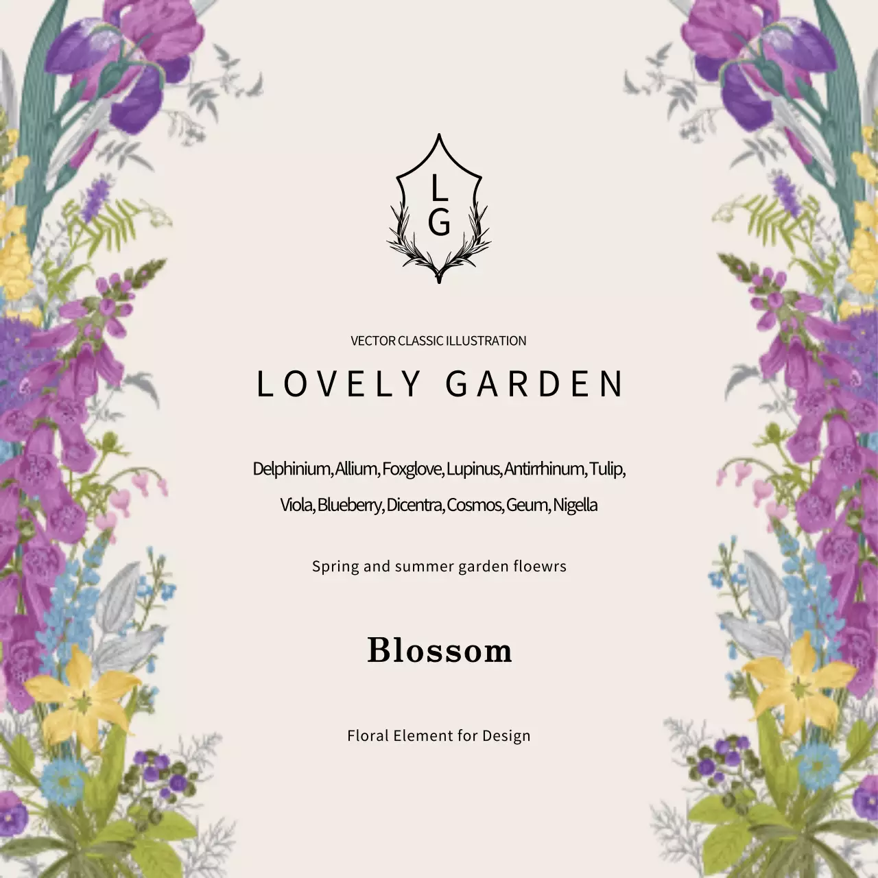 カラフル 上品 花 ポスター Instagram投稿