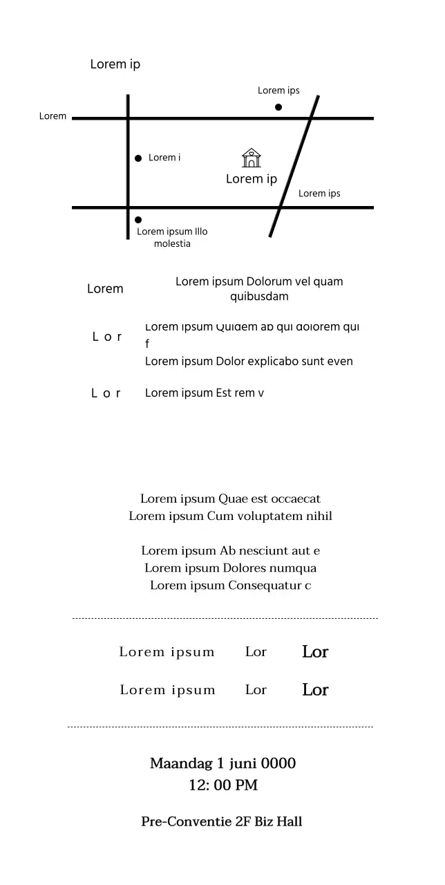 Huwelijksuitnodiging in de vorm van een halve cirkel op een wit-zwarte ondergrond