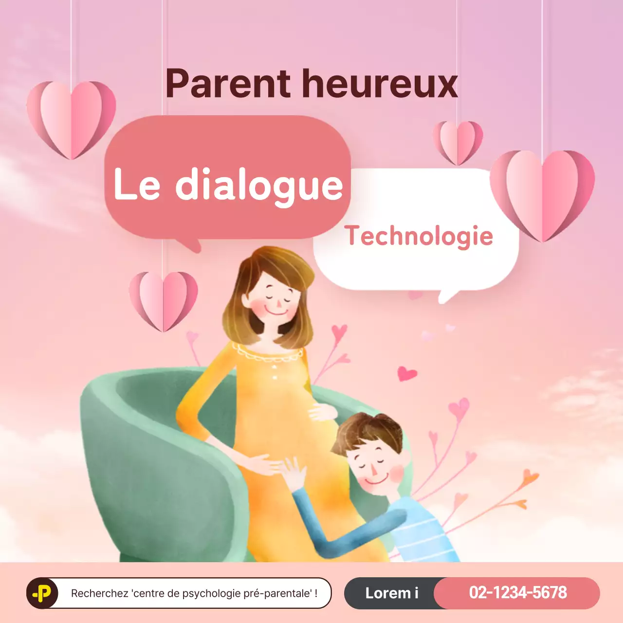 Illustration roseConceptConseil psychologiqueMédias sociaux