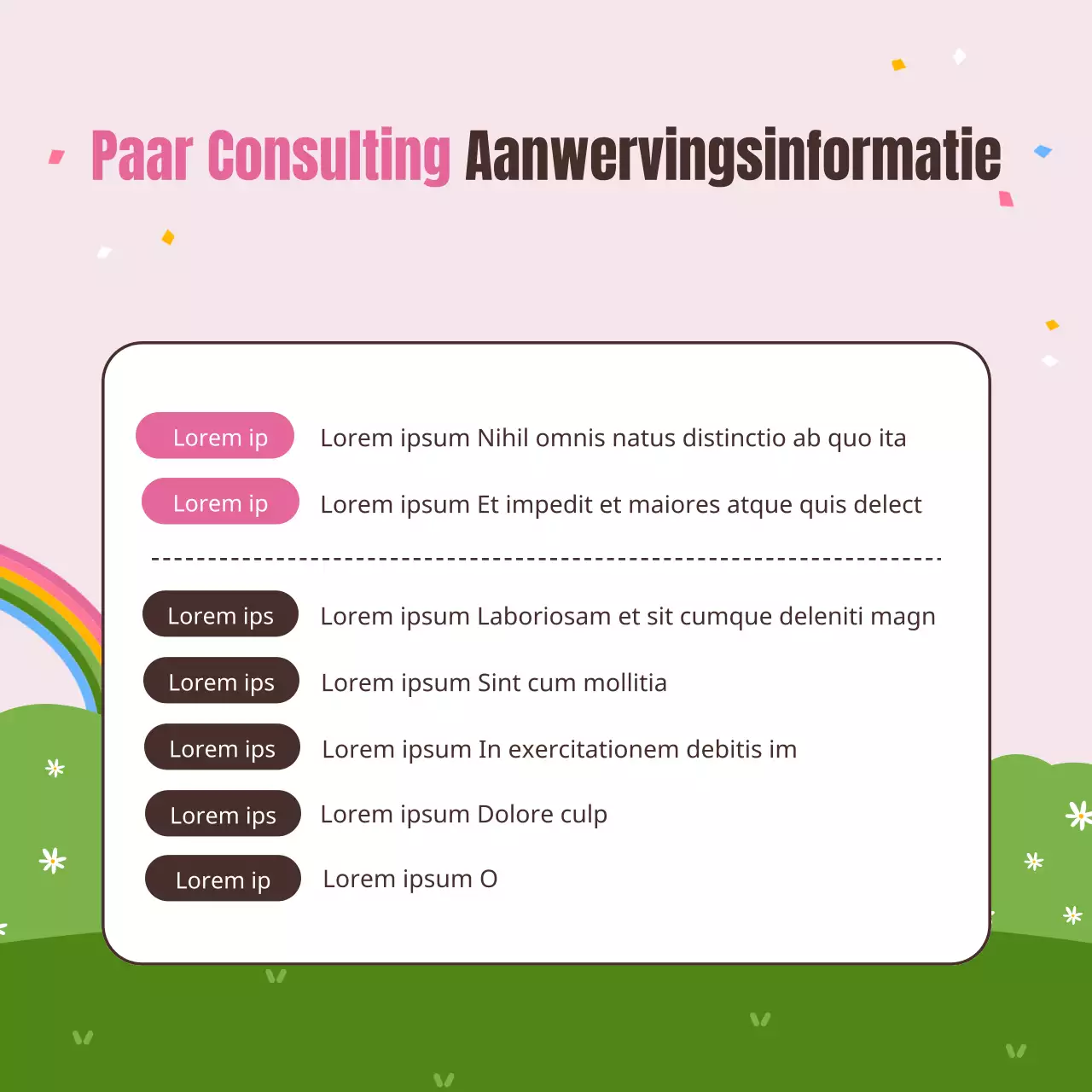 Een mooie, gezellige illustratie in roze en chartreuse Gezinsmaand mei Huwelijksconsultancy