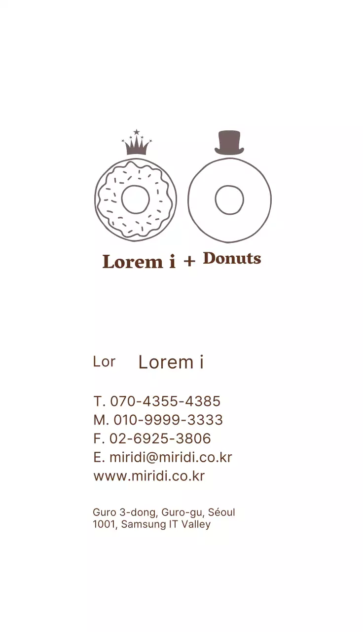 Carte de visite de boulangerie illustrée en brun et blanc