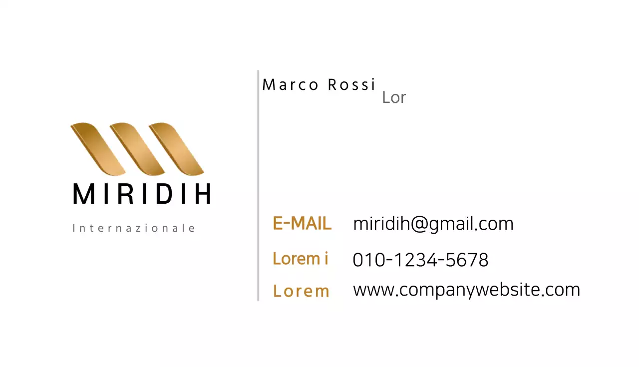 Biglietto da visita generale avanzato