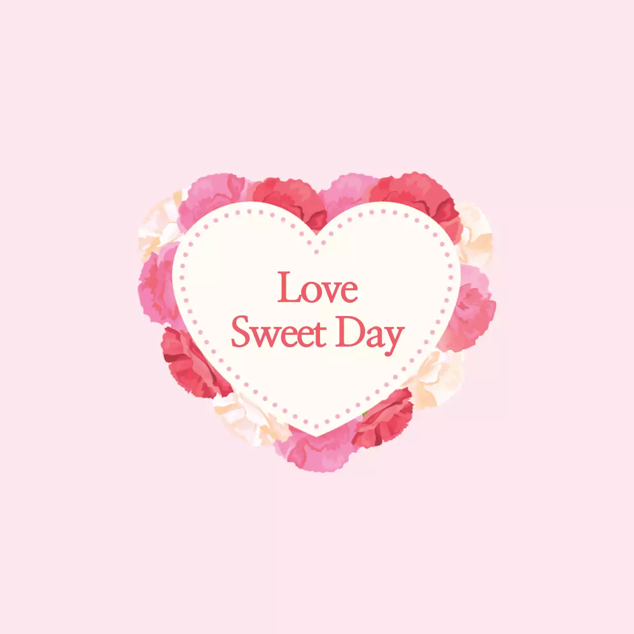 ピンクのイラスト感性豊かなハートのバレンタインデーラベル