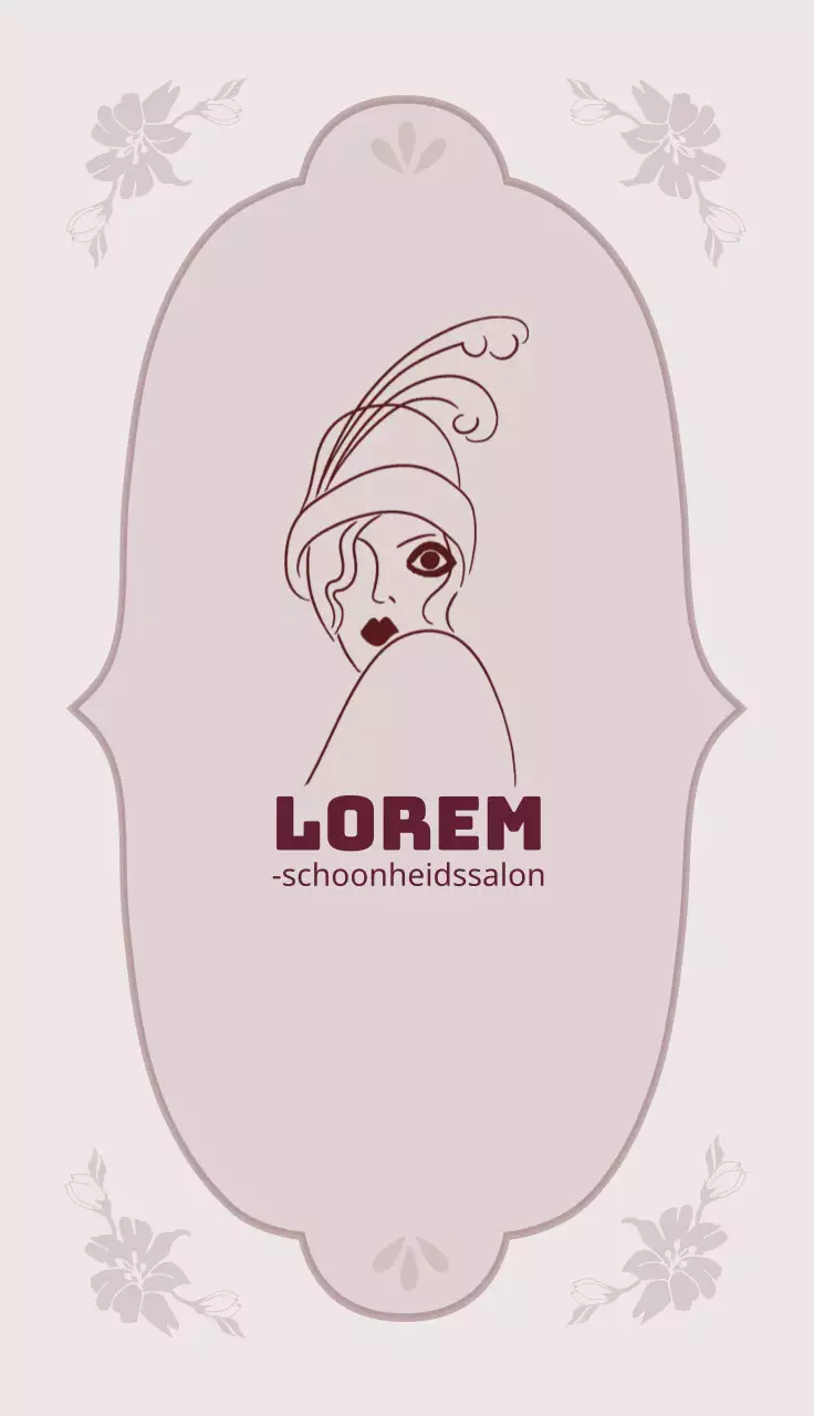 Roze paarse illustratie kapsalon schoonheid visitekaartje