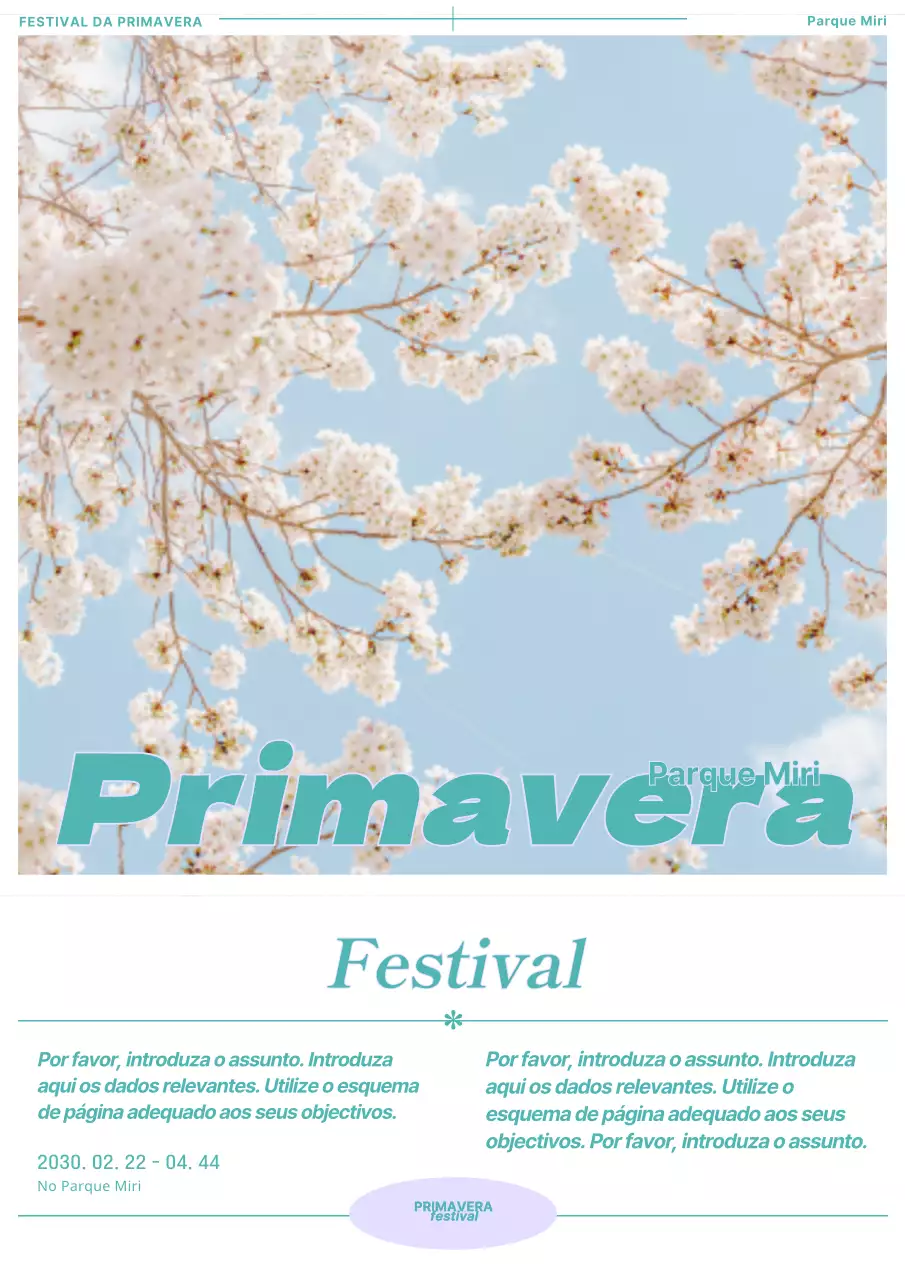 Cartaz de festival de conceito vintage de flores de cerejeira brancas