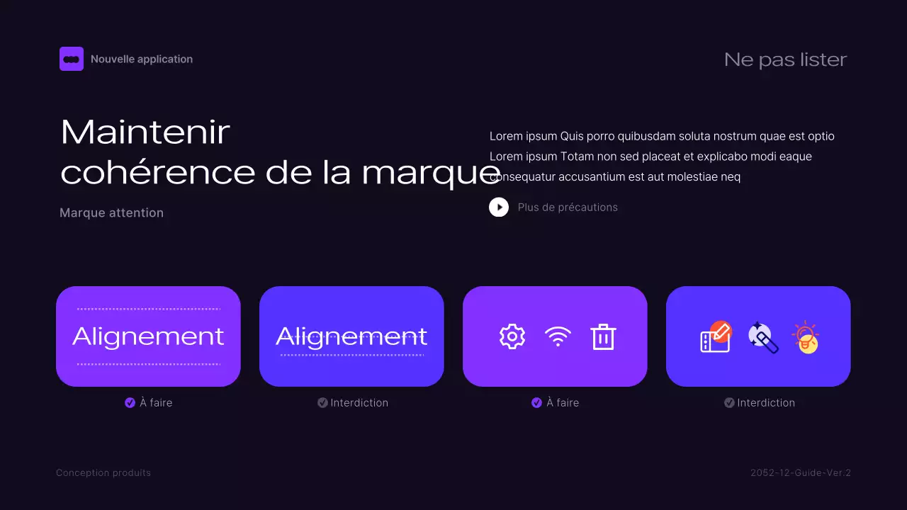 Lignes directrices de la marque "Black and purple" (noir et violet)