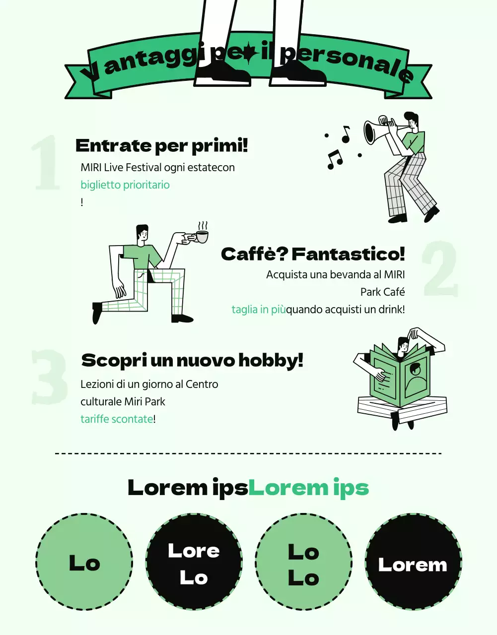 Annuncio di personale per le passeggiate verdi e gialle nel parco