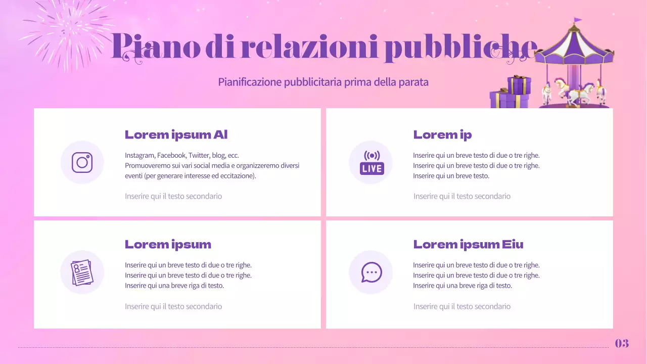 Organizzatore di eventi per la parata del parco divertimenti in colori pastello