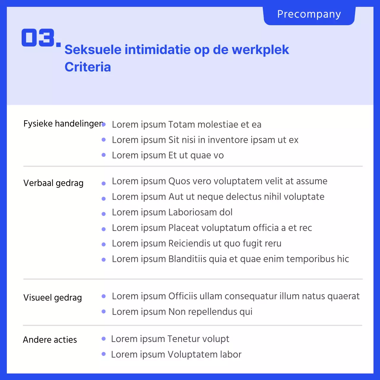 Blue Simple Workplace Seksuele Intimidatie Training KaartNieuws