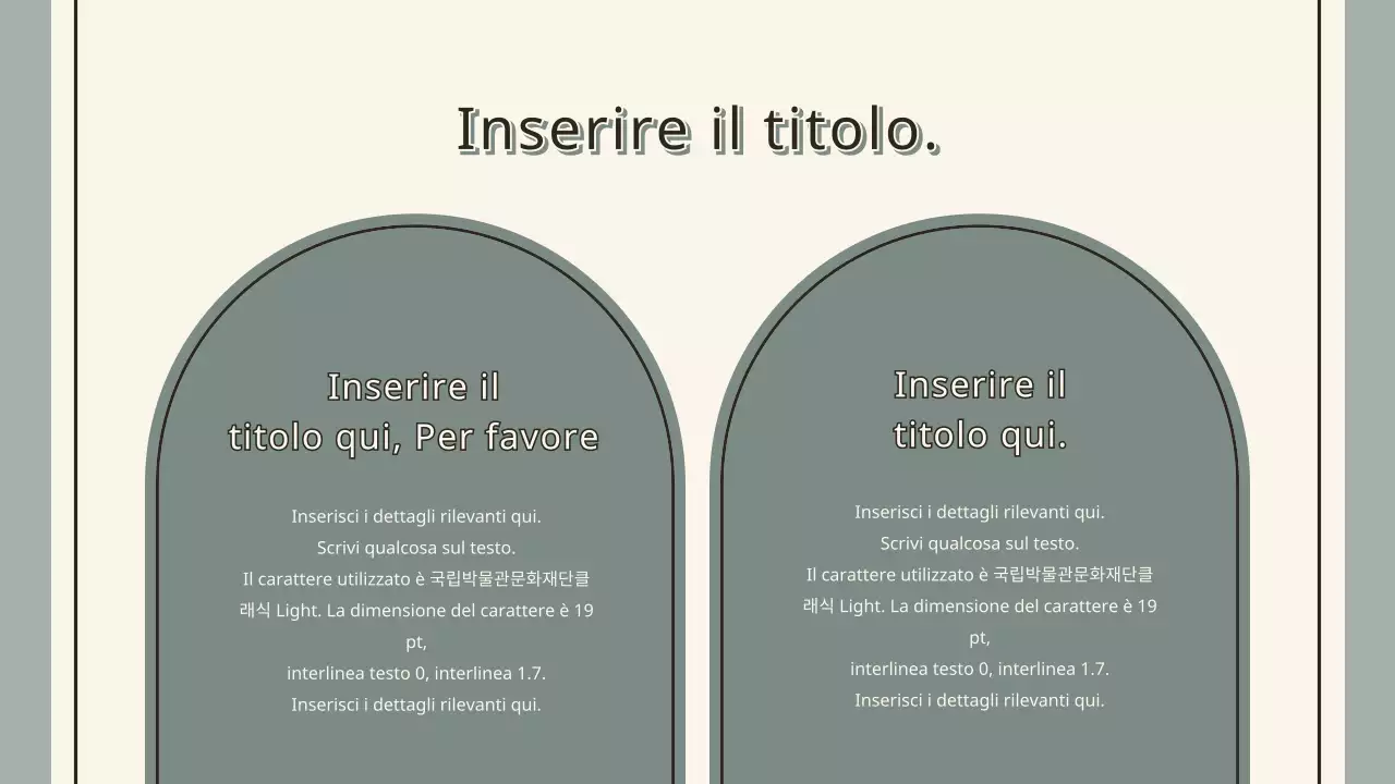 Presentazione vintage in cachi e crema