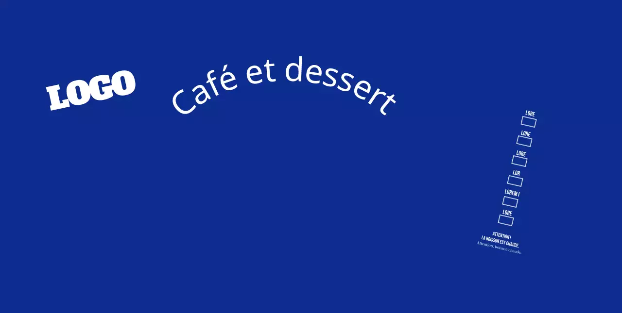 Texte en lettres simples bleu cafe