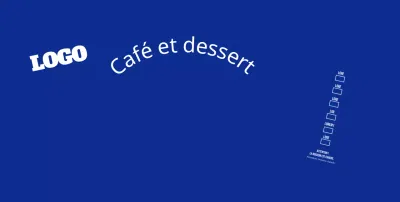 Texte en lettres simples bleu cafe