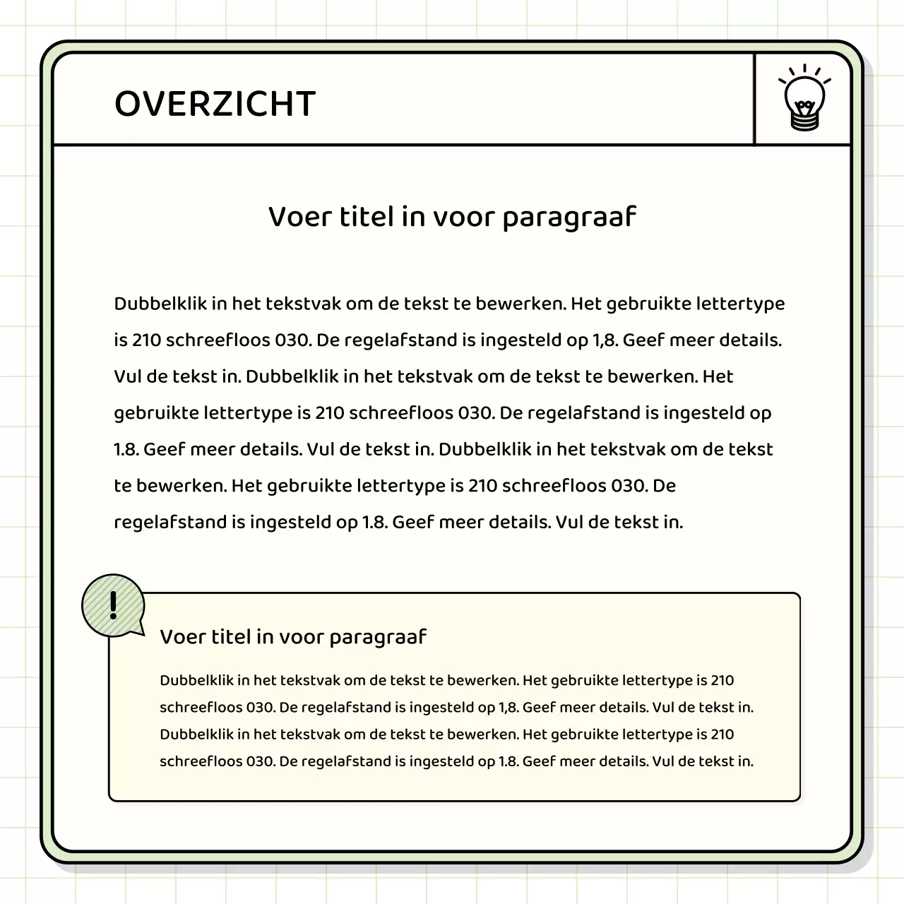 Basis presentatieset in geel en chartreuse