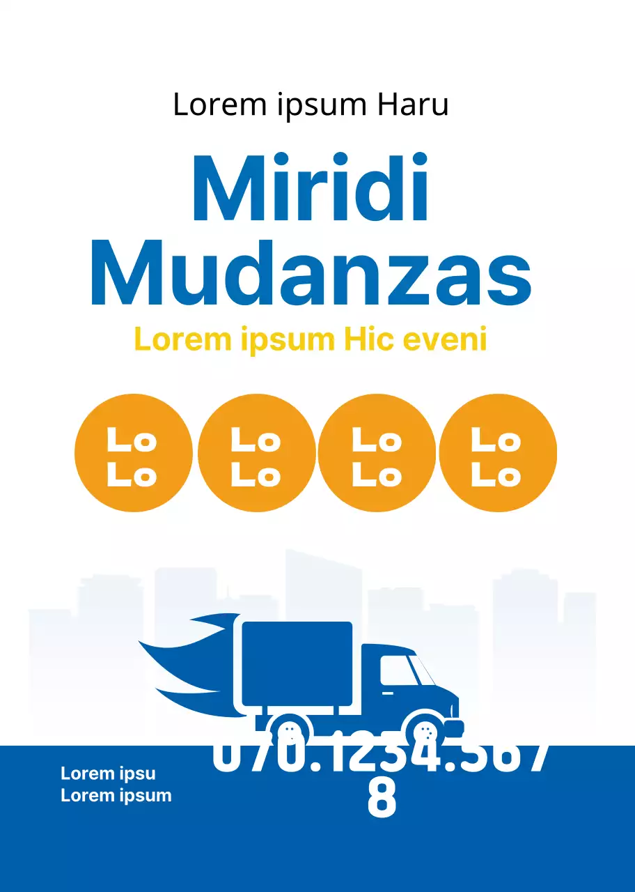 Promover una empresa de mudanzas blanca, azul y limpia