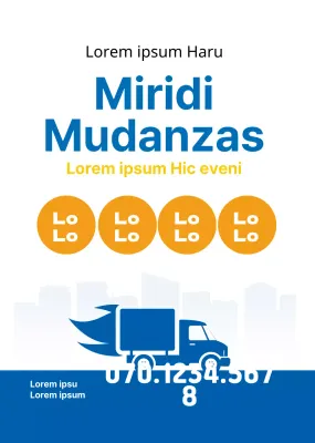 Promover una empresa de mudanzas blanca, azul y limpia