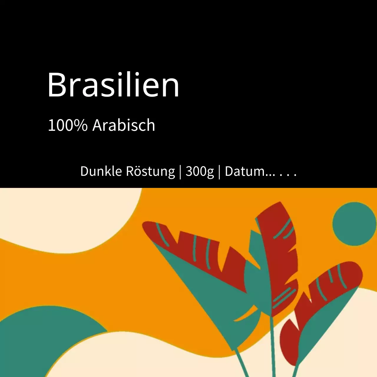 Schwarzer Einheitsröstkaffee