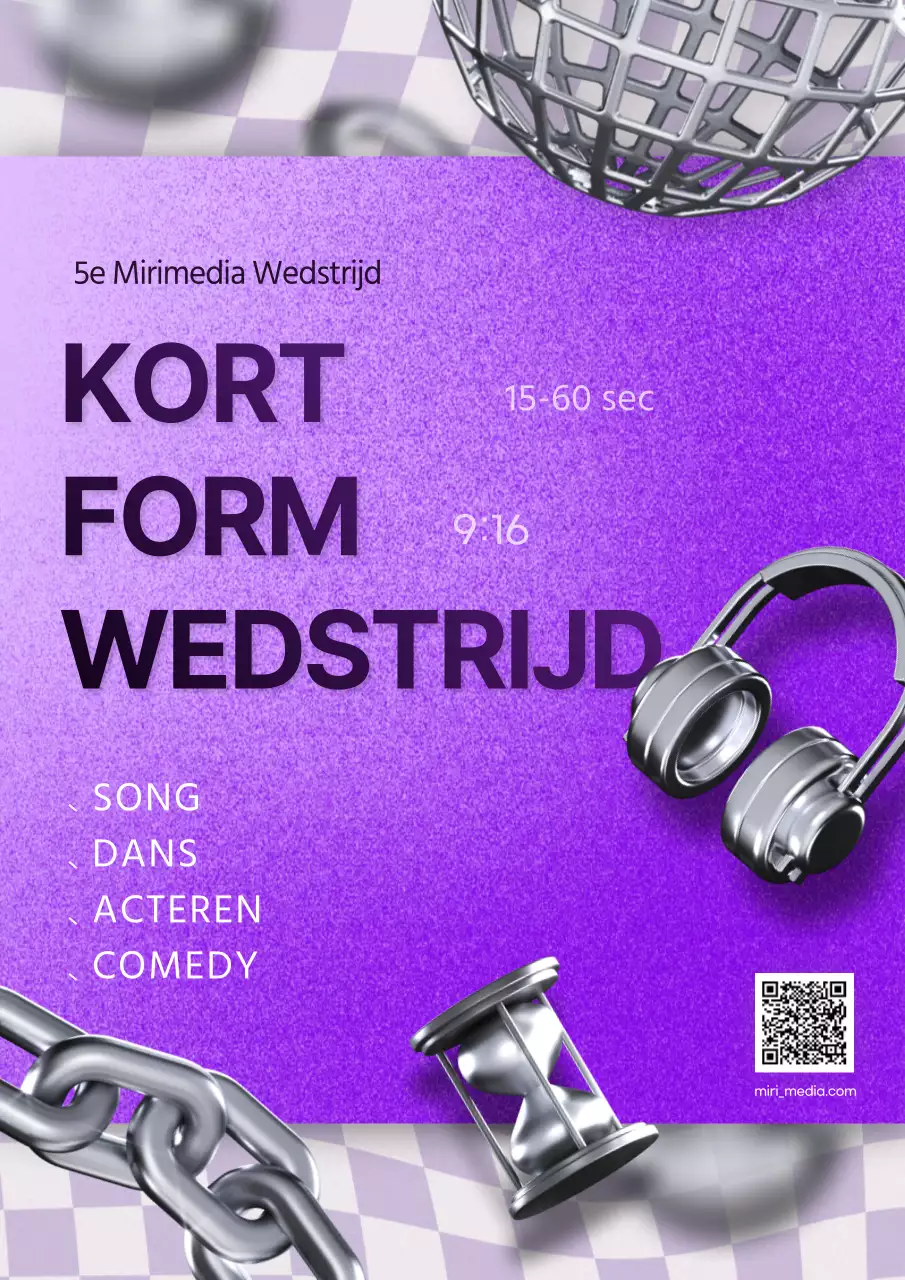 Wedstrijd om 3D-illustraties in paars te benadrukken