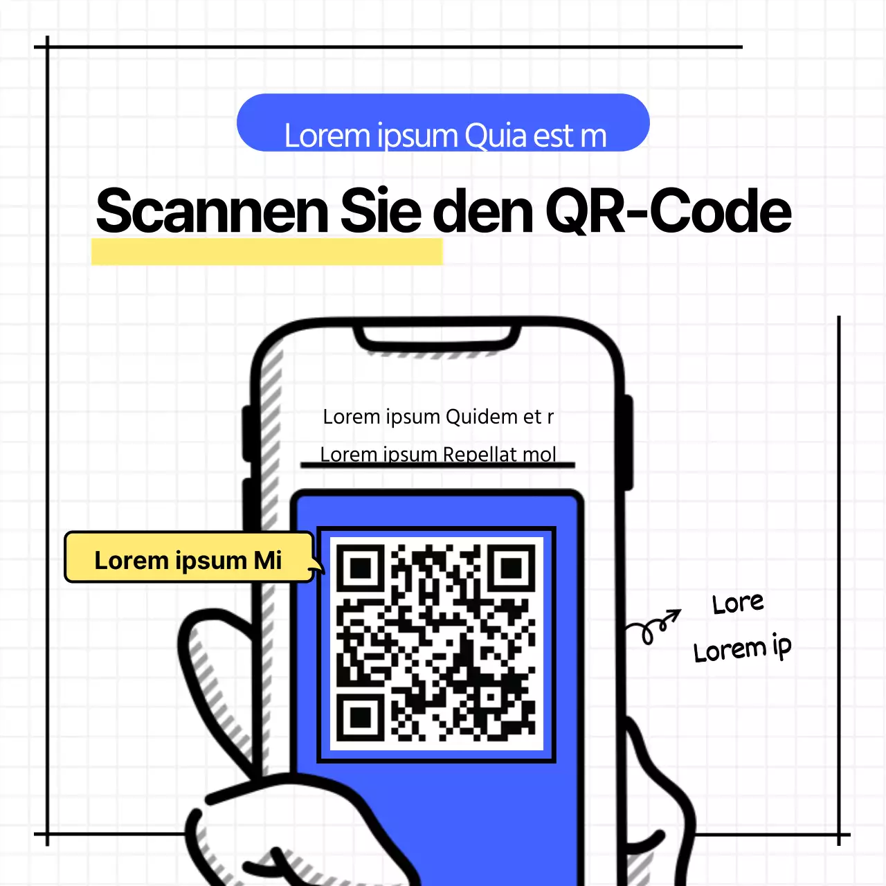 Blau kariertes Smartphone-Design