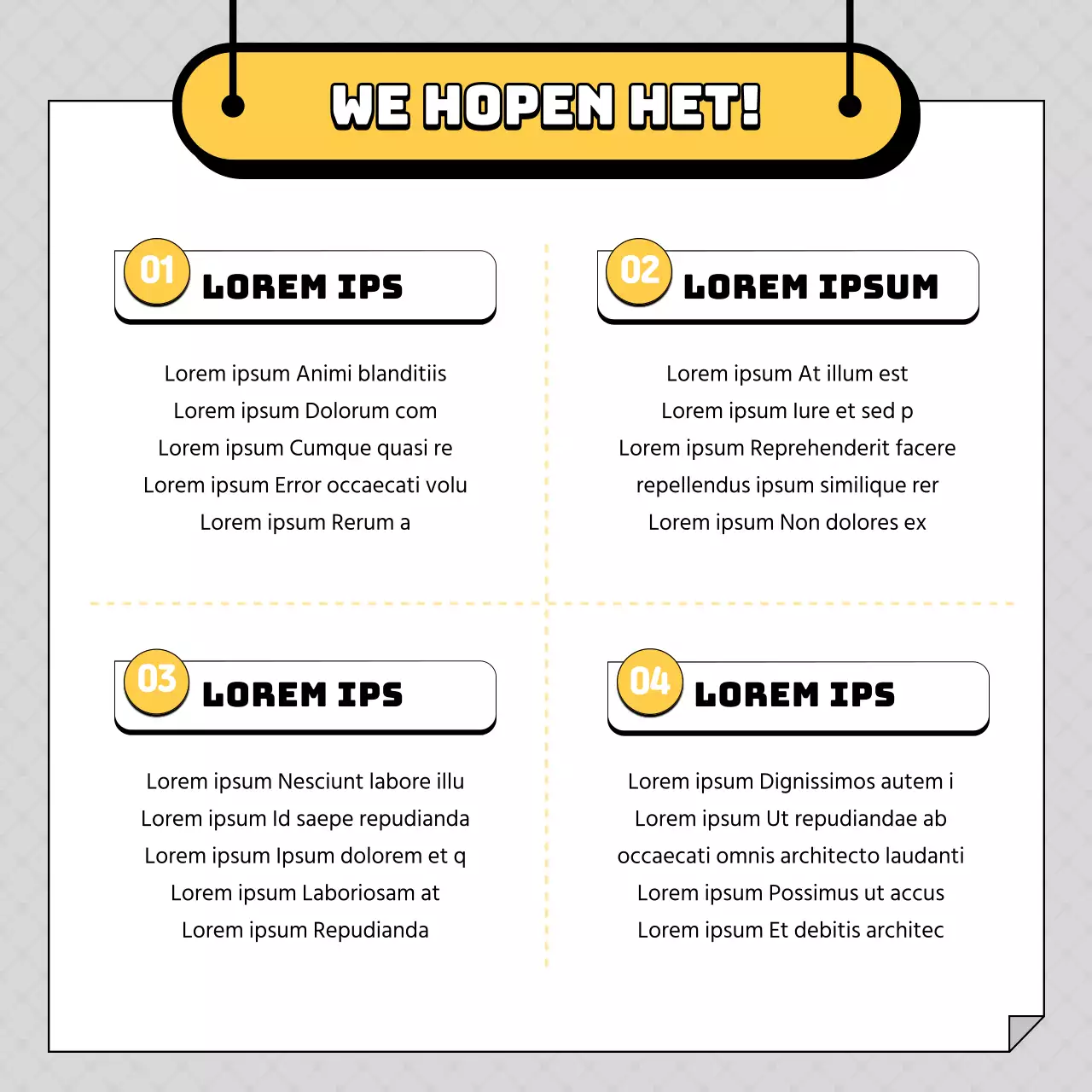 Een eenvoudige interviewpost voor gele en grijze werknemers