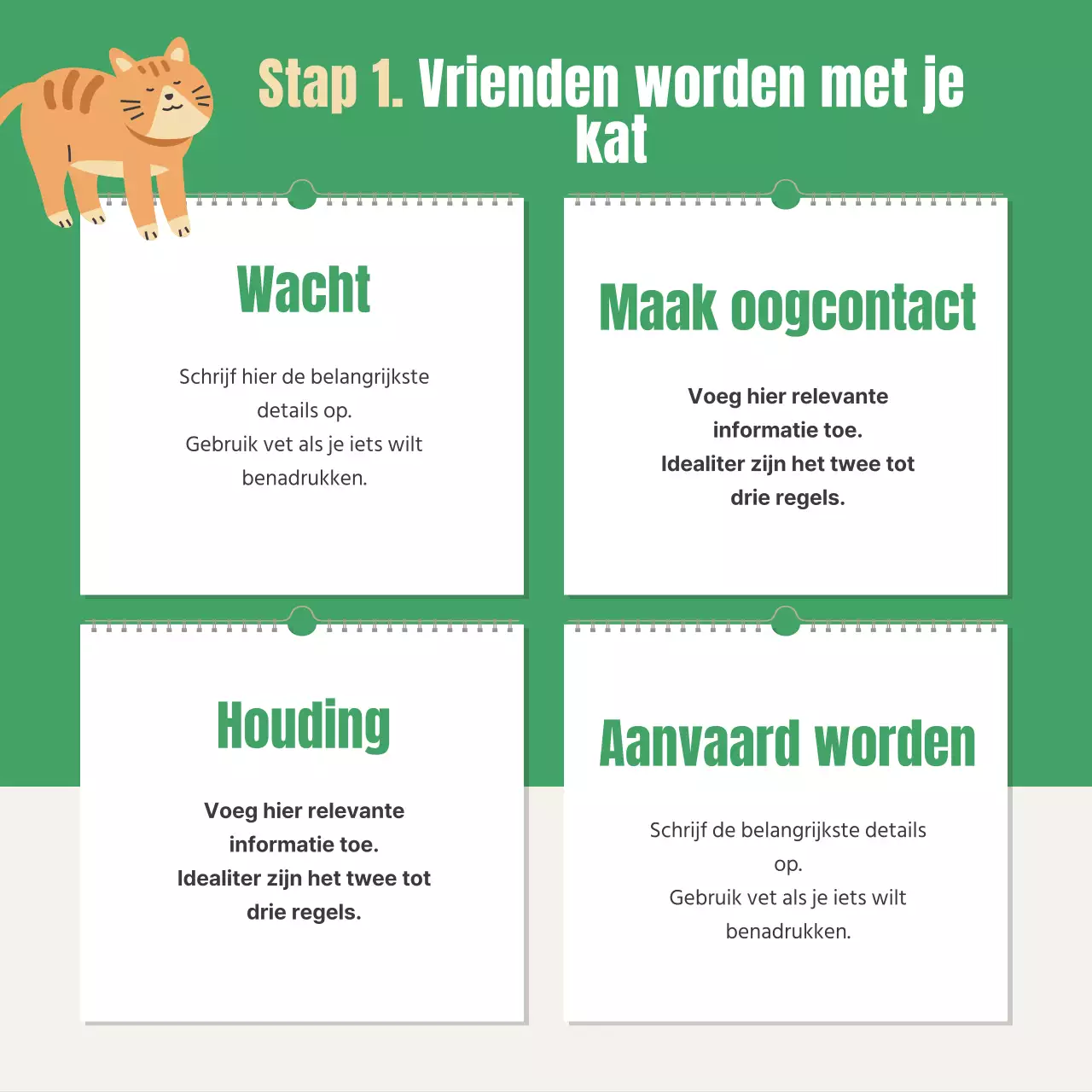 Over het groene en oranje examen voor kattenbakcertificaten