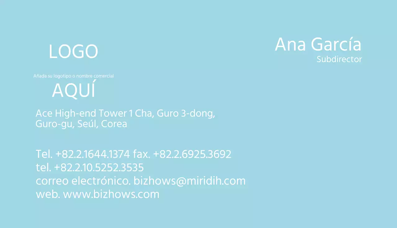 Tarjeta de visita predeterminada