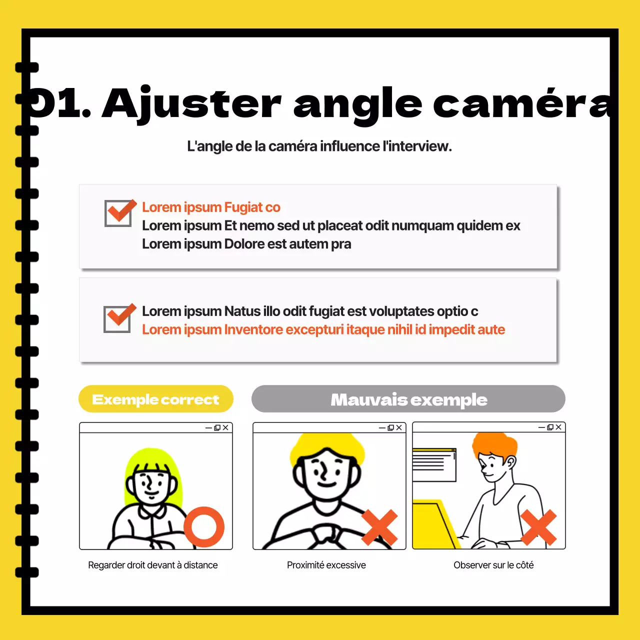 Annoncer et réserver des salles d'étude pour les entretiens en face à face (jaune et blanc)