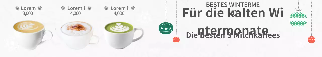 Weißes Foto Weihnachtscafé saisonale Menüanzeige