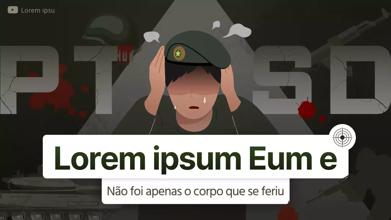 Ilustração cáqui Mês dos Veteranos PTSD Miniatura do YouTube
