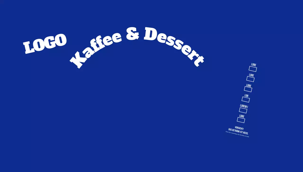 Blauer einfacher Schriftzug Text Cafe