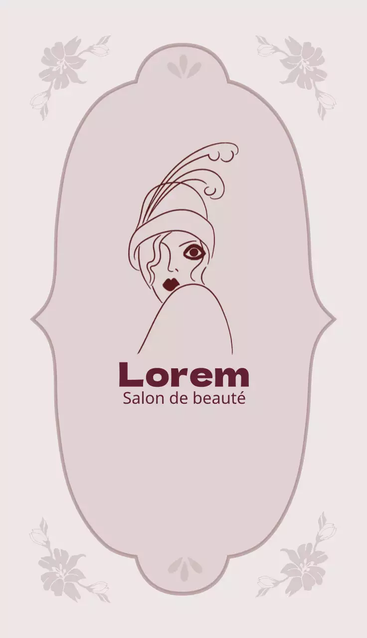 Carte de visite d'un salon de coiffure rose et violet