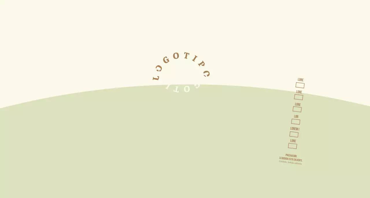 Logotipo de concepto sencillo en verde claro y amarillo claro para una cafetería