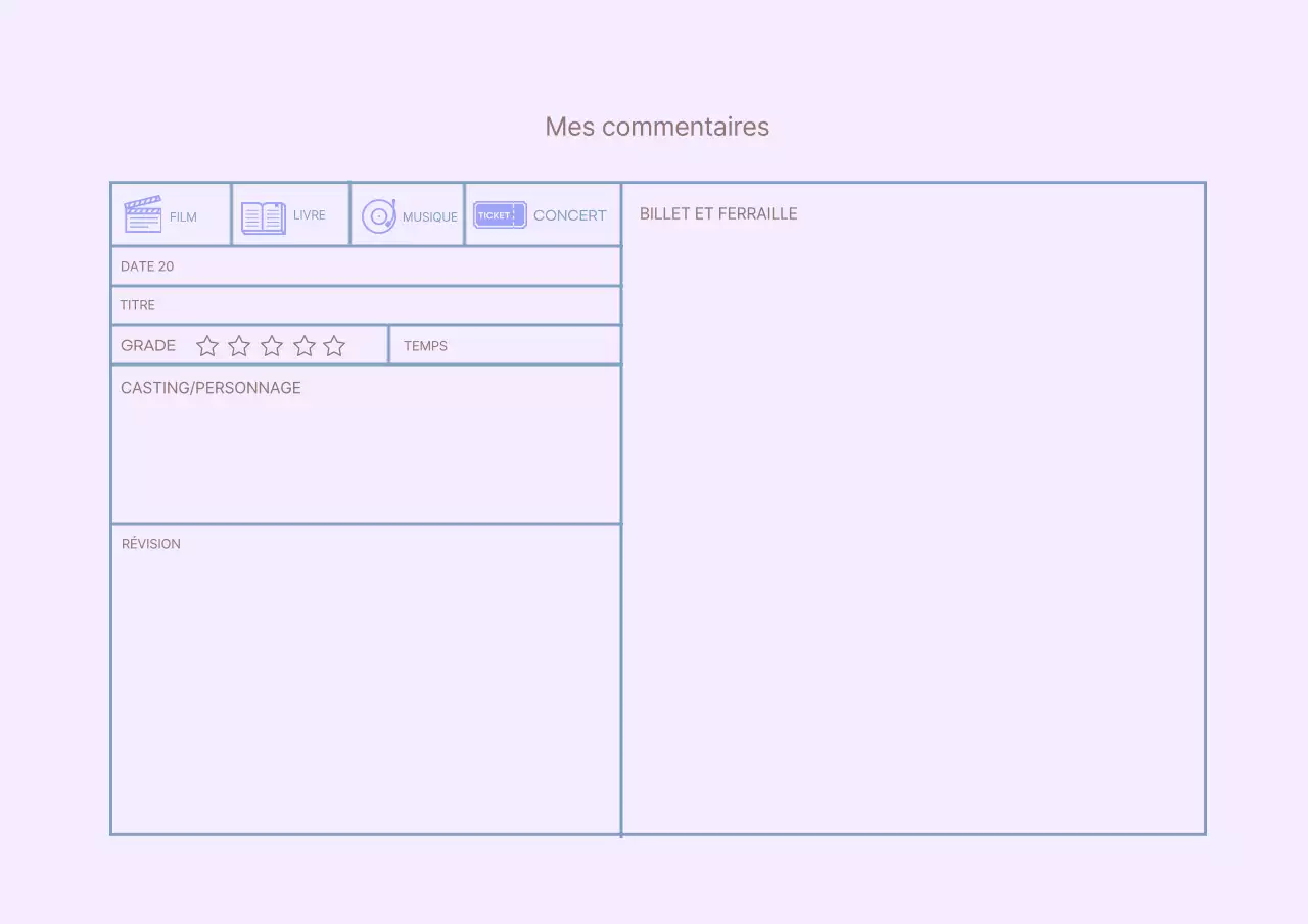 Purple Icon Simple Review Diary (Journal d'examen simple de l'icône violette)