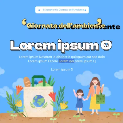 Eco-illustrazione calda blu chiaro ocra per l'evento della Giornata dell'Ambiente