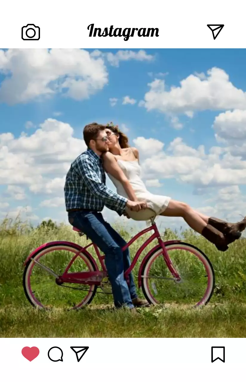 Eenvoudig modern Instagram fotolijstjesconcept met heldere en warme kleuren voor gepersonaliseerde geschenken