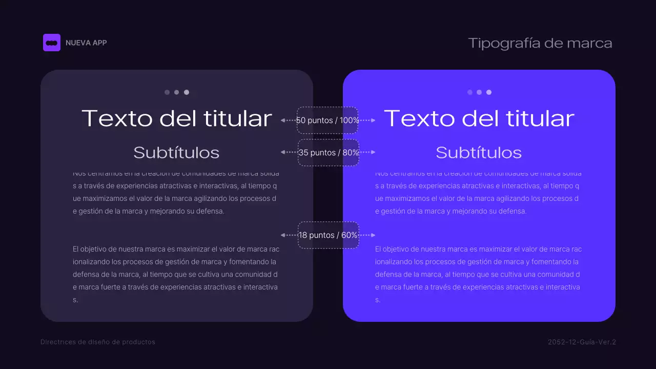 Directrices de la marca negro y morado