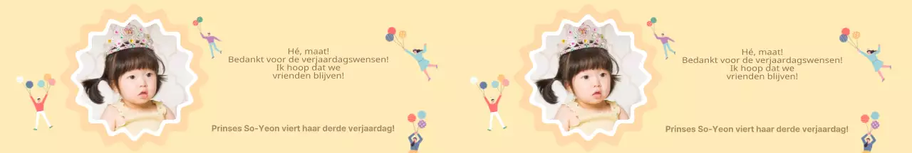 Geel Schattig Foto Verjaardagsfeestje