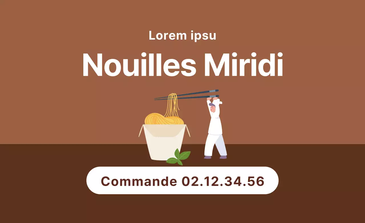 Illustration brune restaurant propre promotion des nouilles