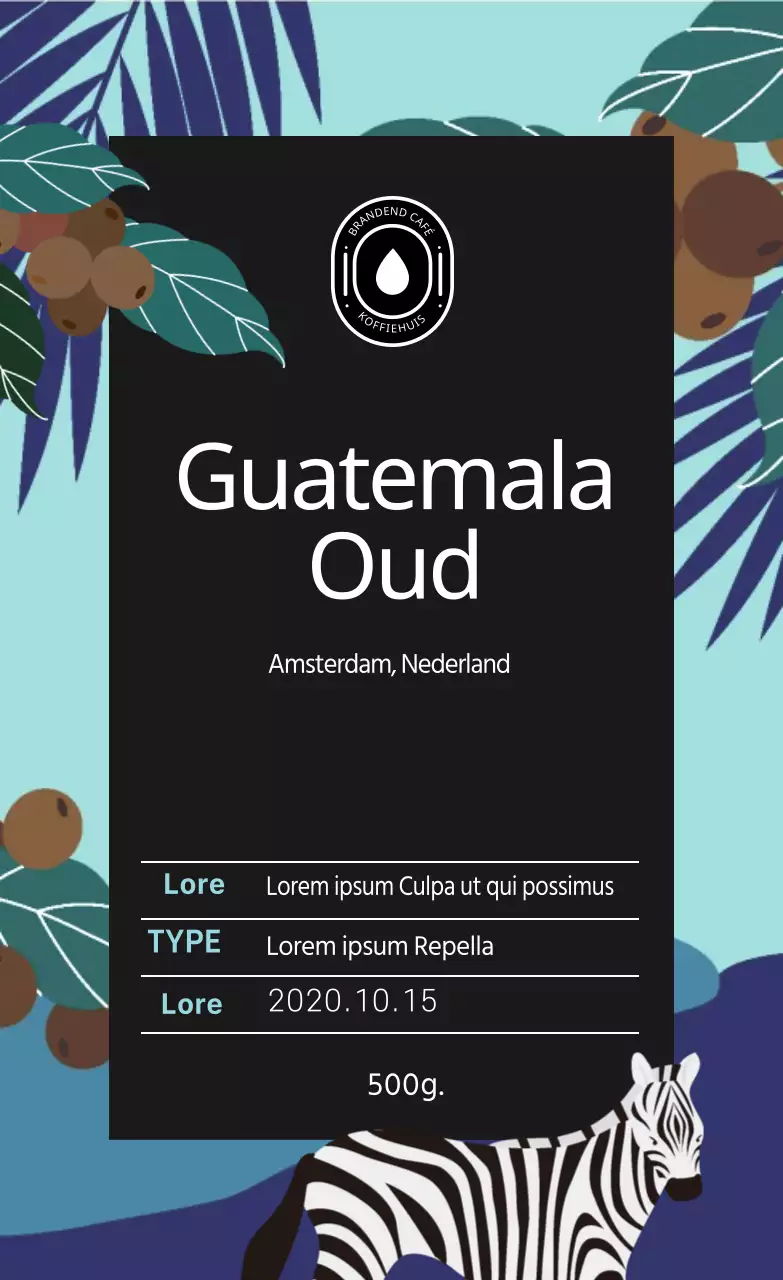 Cafe illustratie bonenlabel 03